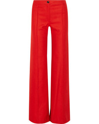 Красные шерстяные брюки-клеш от Lemaire