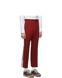 Красные шерстяные брюки чинос от Gucci