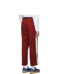 Красные шерстяные брюки чинос от Gucci