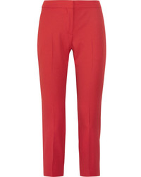 Женские красные шерстяные брюки от Alexander McQueen