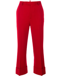 Женские красные шерстяные брюки от Dsquared2