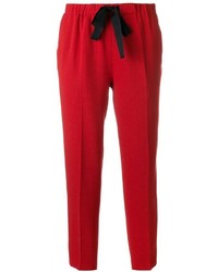 Женские красные шерстяные брюки от Forte Forte