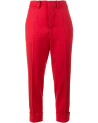 Женские красные шерстяные брюки от Marni