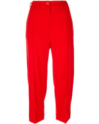 Женские красные шерстяные брюки от MM6 MAISON MARGIELA