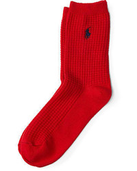 Красные шерстяные носки