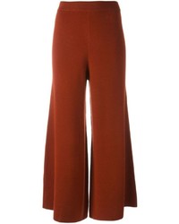 Красные шерстяные широкие брюки от By Malene Birger