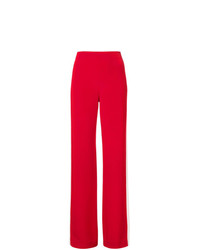 Красные широкие брюки в вертикальную полоску от Adam Lippes