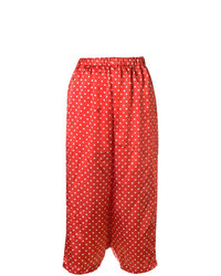 Красные широкие брюки в горошек от Comme Des Garçons Vintage