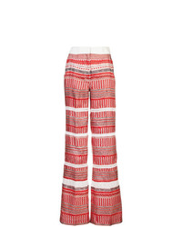 Красные широкие брюки с принтом от Derek Lam