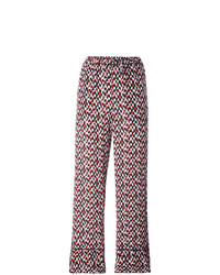 Красные широкие брюки с принтом от Marni