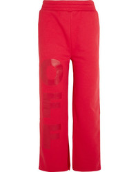Красные широкие брюки с принтом от Off-White