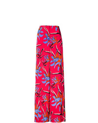 Красные широкие брюки с цветочным принтом от Dvf Diane Von Furstenberg