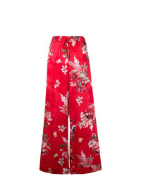 Красные широкие брюки с цветочным принтом от Twin-Set