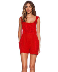 Красные шорты-комбинезон