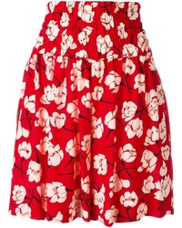 Женские красные шорты с цветочным принтом от Rochas