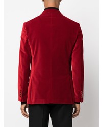 Мужской красный бархатный двубортный пиджак от Reveres 1949