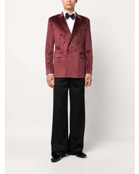 Мужской красный бархатный двубортный пиджак от Reveres 1949