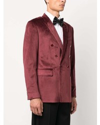 Мужской красный бархатный двубортный пиджак от Reveres 1949