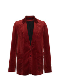 Мужской красный бархатный пиджак от Ann Demeulemeester