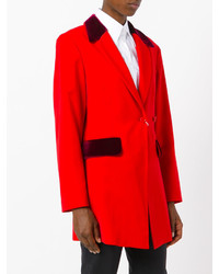 Женский красный бархатный пиджак от MM6 MAISON MARGIELA