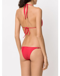 Красный бикини-топ с украшением от Amir Slama