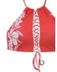 Красный бикини-топ с цветочным принтом от Amir Slama