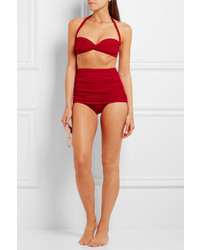 Красный бикини-топ от Norma Kamali