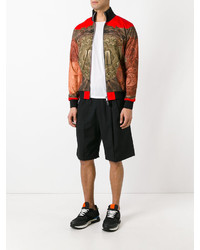 Мужской красный бомбер с принтом от Givenchy