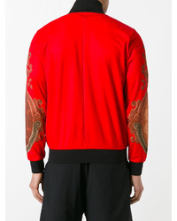 Мужской красный бомбер с принтом от Givenchy