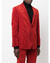 Мужской красный вельветовый пиджак с "огурцами" от Etro