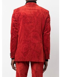 Мужской красный вельветовый пиджак с "огурцами" от Etro