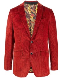 Мужской красный вельветовый пиджак от Etro