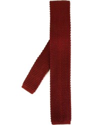 Мужской красный вязаный галстук