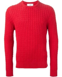Мужской красный вязаный свитер от Ami