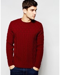 Мужской красный вязаный свитер от Asos