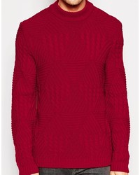 Мужской красный вязаный свитер от Asos