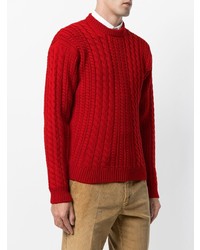 Мужской красный вязаный свитер от Prada