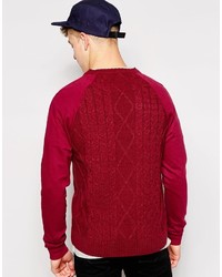 Мужской красный вязаный свитер от Firetrap