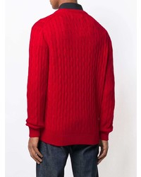 Мужской красный вязаный свитер от Calvin Klein Jeans