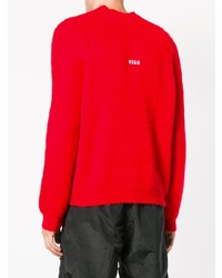 Мужской красный вязаный свитер от MSGM