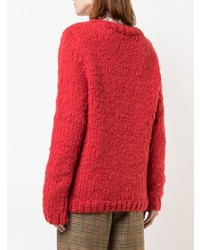 Женский красный вязаный свитер от Gabriela Hearst