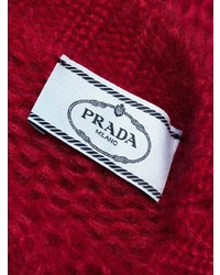 Женский красный вязаный свитер от Prada