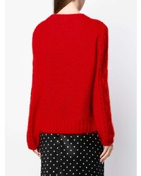 Женский красный вязаный свитер от Semicouture