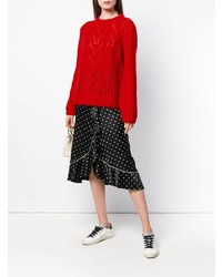 Женский красный вязаный свитер от Semicouture