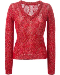 Женский красный вязаный свитер от Ermanno Scervino