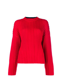 Женский красный вязаный свитер от Jil Sander Navy