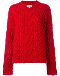 Женский красный вязаный свитер от Lanvin