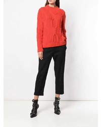 Женский красный вязаный свитер от Odeeh