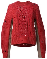 Женский красный вязаный свитер от MM6 MAISON MARGIELA