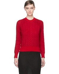Женский красный вязаный свитер от Moncler